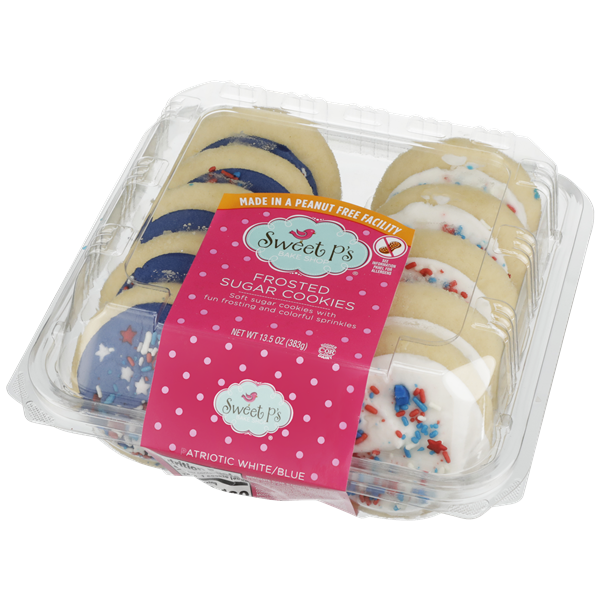 Sweet P's Bake Shop Frosted Sugar Cookies, Patriotic White/Blue | Hy ...