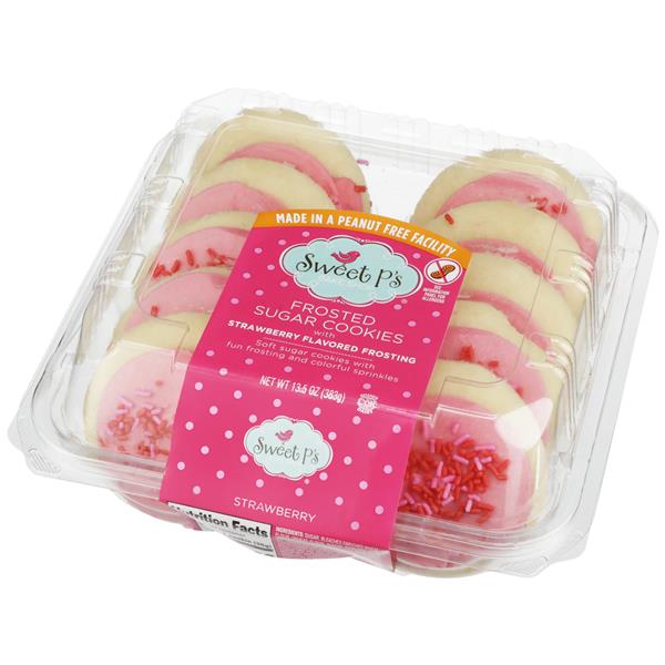 Sweet P's Bake Shop Strawberry Frosted Sugar Cookies | Hy-Vee Aisles ...