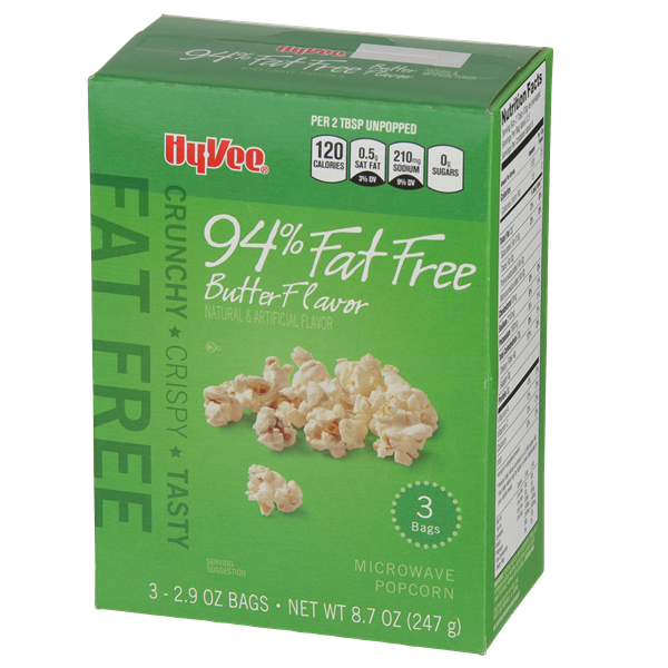 HyVee 94 Fat Free Butter Microwave Popcorn 3Ct HyVee Aisles Online