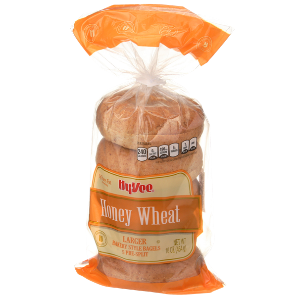 HyVee Honey Wheat Bagels 5 Count PreSplit HyVee Aisles Online