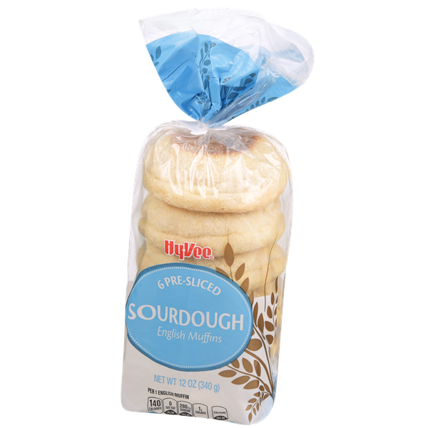 HyVee PreSliced Sourdough English Muffins 6 ct Bag HyVee Aisles
