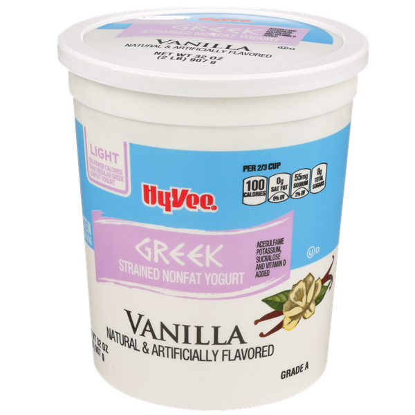 Hy-Vee Light Vanilla Greek Nonfat Yogurt | Hy-Vee Aisles Online Grocery ...