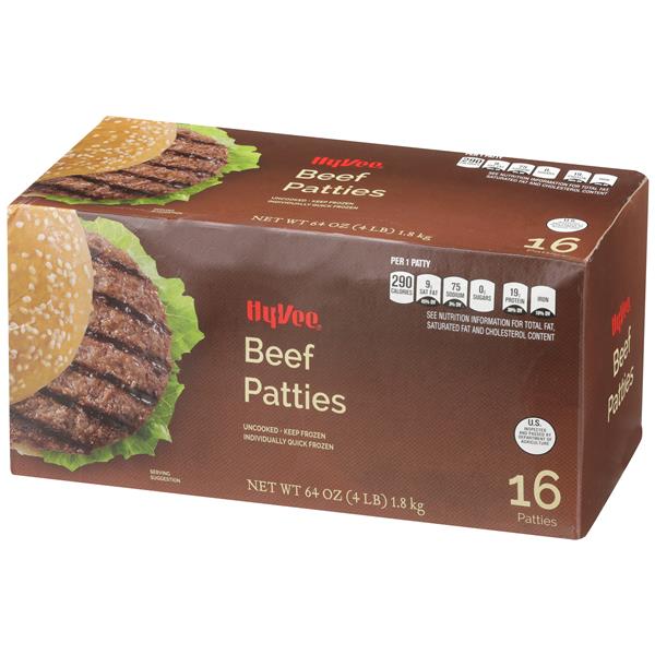 HyVee Frozen Beef Patties 16ct HyVee Aisles Online Grocery Shopping