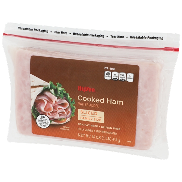 HyVee 96 Fat Free Sliced Cooked Ham Family Size HyVee Aisles Online Grocery Shopping
