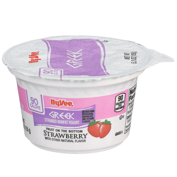 HyVee 90 Calorie Strawberry Fruit on the Bottom Greek Yogurt HyVee
