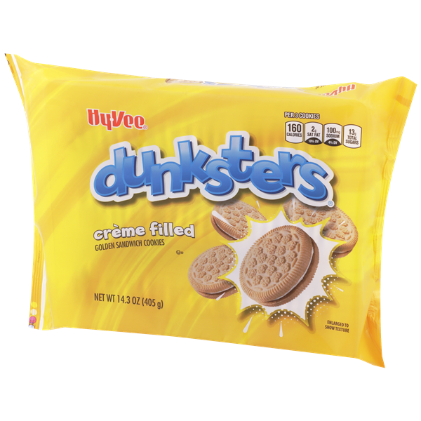 HyVee Dunksters Creme Filled Golden Sandwich Cookies HyVee Aisles