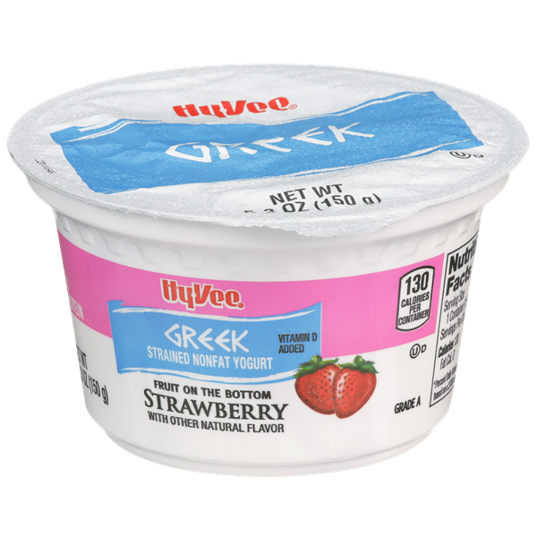 HyVee Fruit on the Bottom Strawberry Strained Nonfat Greek Yogurt Hy