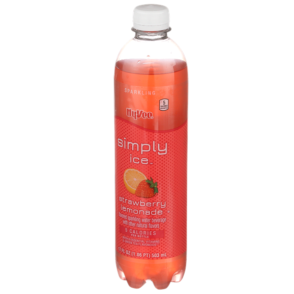 Hyvee Simply Ice Strawberry Lemonade Sparkling Water Beverage HyVee