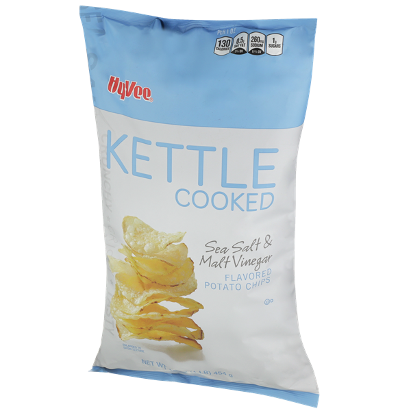 HyVee Kettle Cooked Sea Salt & Malt Vinegar Flavored Potato Chips HyVee Aisles Online